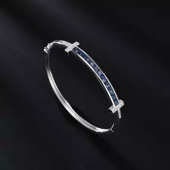 Ретро двойной T открытый браслет микро-инкрустированный цирконий ниша легкий роскошный простой браслет модный тренд универсальный браслет