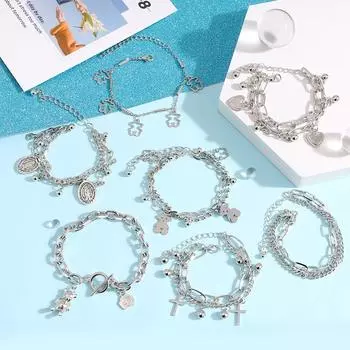 Ретро двухслойный браслет «Человеческий аватар», женский нишевый индивидуальный хип-хоп, пара подруг, простые ювелирные изделия ручной работы