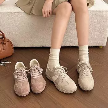 Ретро дышащие немецкие кроссовки женские весна-лето новые кожаные цветные дышащие нишевые оригинальные спортивные и досуговые Forrest Gu 35 бежевый