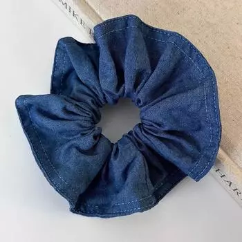 Ретро Джинсово-синие Скранчи для волос Женская мода Квадратный шарф Повязки на голову Женский темперамент Веревка для волос Завязка Хвост Резинка Новинка