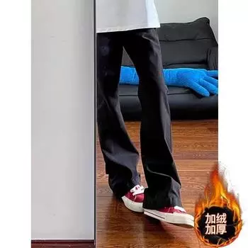 Ретро джинсы мужские осенние новые стильные взрывные уличные хулиганские красивые повседневные брюки для подростков свободные прямые широкие мужские брюки S