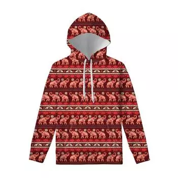 Retro Ethnic Totem 3D Printed Elephant Hoodie Men Women Harajuku Animal Graphics Pullover Swearshirt Streetwear Casual Hoodies S