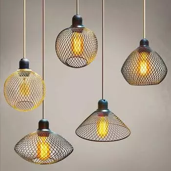 Ретро Европа Америка Стиль Домашнее украшение Классический подвесной абажур Сетчатый шар абажур