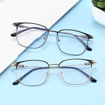Retro Eyebrow Model Can Be Equipped With Myopia Glasses Frame Men S Business Half Frame Anti-Blue Light Glasses Frame Plain Myopia Glasses Women
