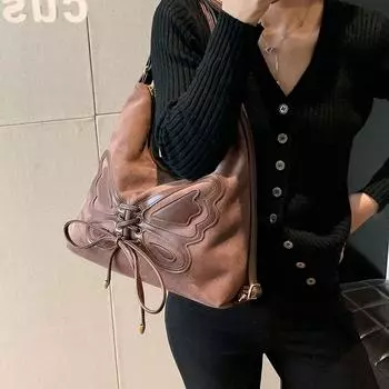 Ретро-модный рюкзак большой вместимости, женская новая сумка на весну 2024 года для поездок на работу, маленькая и минималистичная сумка через плечо