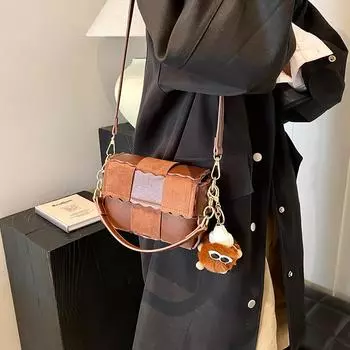 Retro fashion bag women s 2024 new niche trend versatile small square bag high-end casual messenger bag хаки