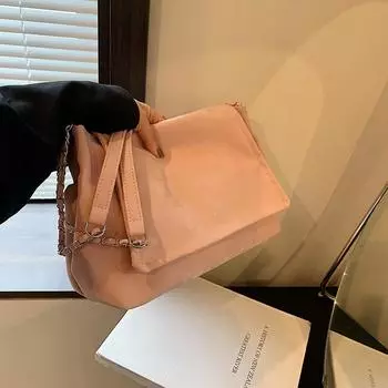 Ретро мода пригородная текстура цепная сумка женская 2024 лето новая персонализированная сумка-мессенджер маленькая квадратная сумка женская чёрный