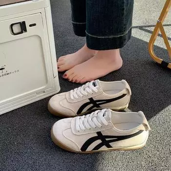 Retro fashion flat-bottomed German training shoes women s 2025 new comfortable and lightweight tact lace-up sports and leisure Forrest Gump shoes 35 красный