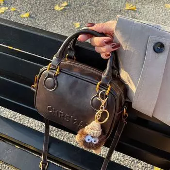 Retro Fashion Foreign Style Handbag Bag Female Texture Small Square Bag Personalized Shoulder Messenger Bag Female коричневый