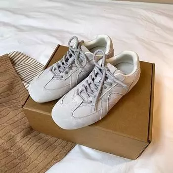 Retro fashion German training shoes women s spring 2025 new small olive green flat-bottomed sports and leisure shoes 35