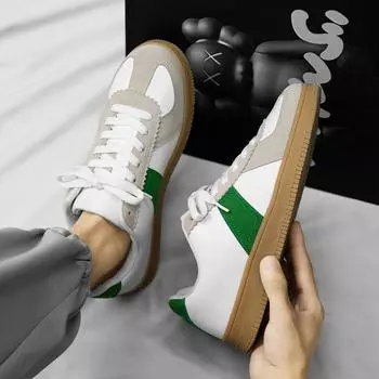 Retro Fashion Green Sneakers for Men Women Breathable Flat Sneakers Casual Men Lace-up Casual Sneakers Big Size 47 Trainers Men 36