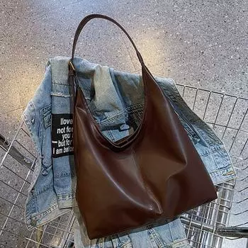 Retro Fashion South Korea Easiest for Match Casual Commuter Bag Curry color