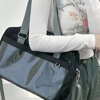 Ретро мода женские сумки через плечо для поездок на работу новые текстуры черные нишевые искусственная кожа корейский стиль досуг сумки через плечо большой емкости