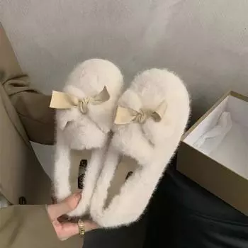 Retro Fashion Women Shoe 2024 Winter New Collection Women Cotton Shoes Versatile Soft soled Women s Flat Shoe Warm Home Shoes 35
