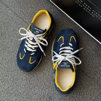 Retro feet little girl summer new mesh color matching casual sports board shoes versatile dad shoes 35