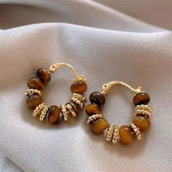 Retro Female Niche Style Unique Best Selling Hoop Earrings Maillard Retro earrings