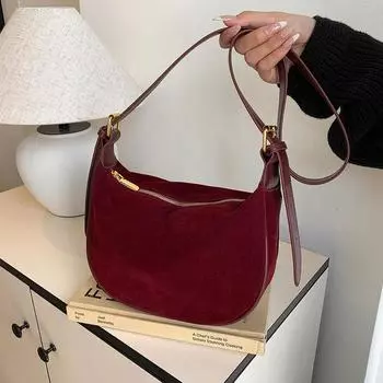 Retro feminine bag with advanced texture versatile underarm niche design new fashion saddle bag