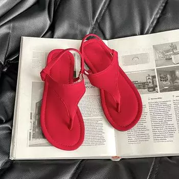 Retro flat bottom comfortable flip-flops women s summer new casual versatile fashion soft bottom slippers new 35