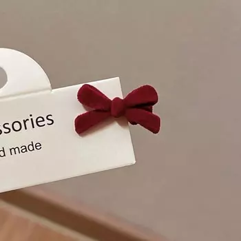 Ретро Флисовые Жемчужные Банты Рождественские Заколки для Волос для Женщин Девочек Милые Заколки Детские Милые Банты Заколки Модные Аксессуары для Волос