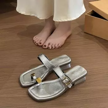 Retro flower cool slippers women s new summer versatile skirt comfortable cover toe sandals 35