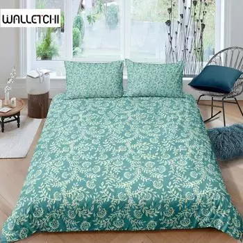 Retro Flowers Pattern Duvet Cover Geometric Image Polyester Comforter Cover For Teens Adults Bedroom Decor With Pillowcase EU single(135x200cm)