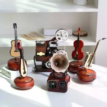 Ретро Фонограф Музыкальная Шкатулка Мини Музыкальная Шкатулка Классическое Искусство Декор Музыкальная Шкатулка Домашнее Искусство Без Батареи Декор Для Рабочего Стола Новогодние Подарки