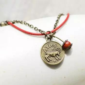 Retro forest constellation anklet handwoven beautiful cherry bell anklet Korean version girl versatile accessories