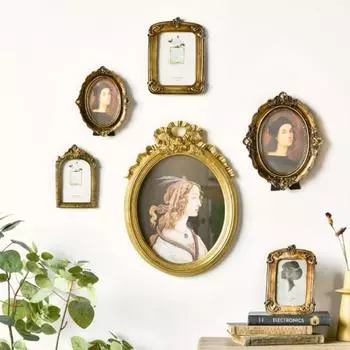 Ретро фоторамка из смолы золотая домашняя настольная настенная фоторамка дропшиппинг 5 inches