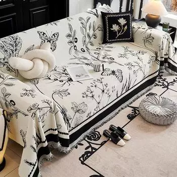 Ретро французский диван-полотенце, полностью покрытый синель, четыре сезона, универсальный светильник, роскошный чехол для дивана с высоким смыслом 180-130