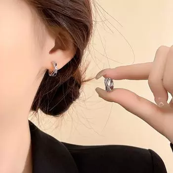 Retro French Small Circle Women s Personalized Internet Influencer Earrings Silver Elegant earring
