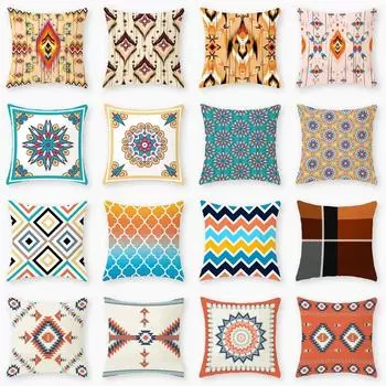 Ретро геометрическая подушка Спинка Подушка Диван Спальня Гостиная Чехол 40x40cm