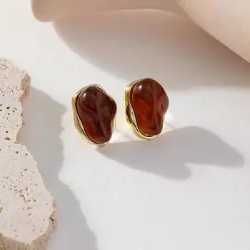 Ретро геометрические кофейные серьги-гвоздики модные акриловые серьги для женщин ушные пряжки ювелирные изделия для вечеринок аксессуары подарки кафе