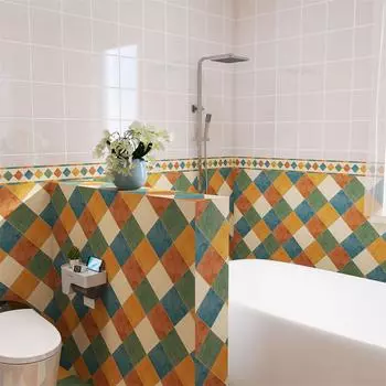 Ретро геометрический плинтус, угловая наклейка на стену, ванная комната, офис, стекло, линия талии, домашний декор, водостойкий пол, волновод, художественные обои 10x500cm