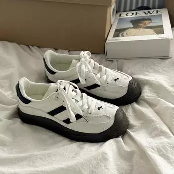 Retro German training shoes women s 2024 summer new little white shoes versatile casual board shoes women s soft sole heightening student women s sh 35
