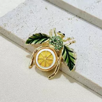 Ретро глазурованная брошь в виде насекомого-фрукта, красочная преувеличенная пчела, мужские и женские аксессуары, булавка для парного костюма