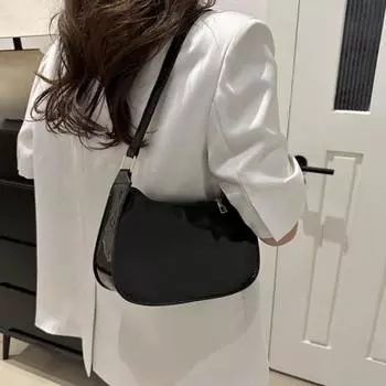 Ретро глянцевая сумка через плечо женская однотонная искусственная кожа подмышечная сумка красный