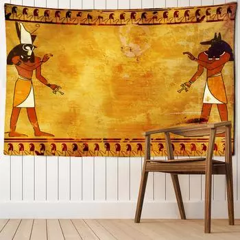 Ретро гобелен с изображением фараона, настенный психоделический колдовство, загадочный домашний декор для гостиной, фоновая ткань 95x70cm