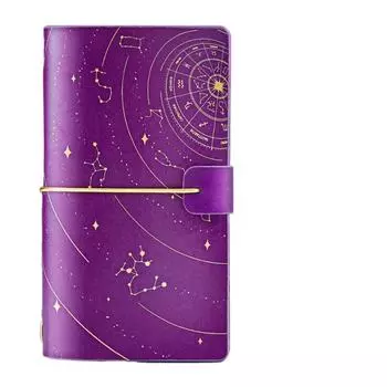 Retro Gold Stamping Notebook 192 Page A6 Personal Notepad Journaling Starry Sky Notebook Gift Style 1