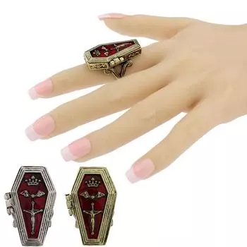 Ретро Готический Панк Крест Гроб Ретро Кольцо Для Мужчин И Женщин One Size