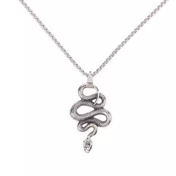 Ретро готическое ожерелье с подвеской в виде змеи для мужчин из нержавеющей стали с подвесками в виде животных, цепочка для панк-байкеров, креативный подарок 1