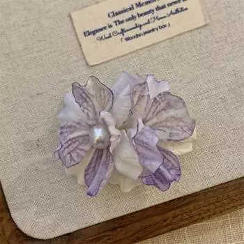 Ретро-градиентная цветная заколка для волос, весна-лето, заколка для боковой челки, имитирующая цветок пиона, заколка для волос с когтями фиолетовый