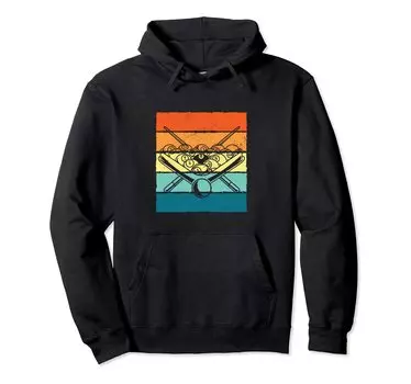 Retro Graphic Pool Billiard Snooker Billiard Cue 8 Ball Chalk Hoodie чёрный