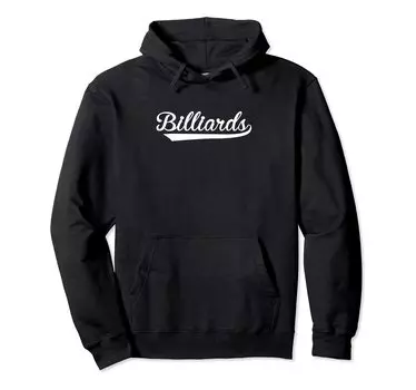 Retro Graphic Pool Billiard Snooker Billiard Cue 8 Ball Chalk Hoodie чёрный