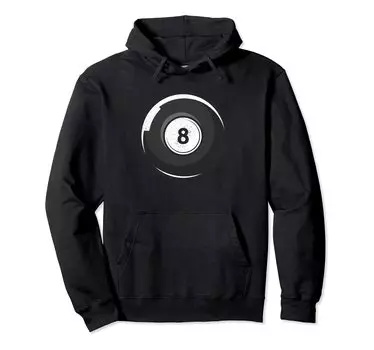 Retro Graphic Pool Billiard Snooker Billiard Cue 8 Ball Chalk Hoodie чёрный