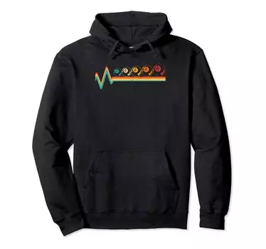 Retro Graphic Pool Billiard Snooker Billiard Cue 8 Ball Chalk Hoodie чёрный