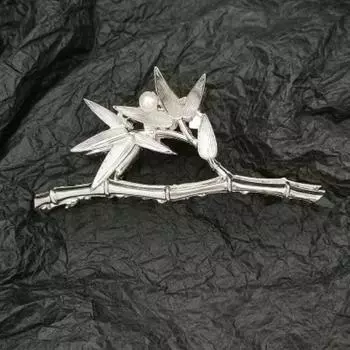 Retro Green Bamboo Hair Claw Women s New Fashion Pearl Ponytail Claw Clip Pearl Shark Clip Girl Styling Decorative Headwear