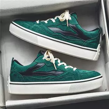Retro Green Harajuku Men s Canvas Shoes Breathable Flat Canvas Sneakers Men Vulcanized Shoes Hip Hop Casual Skateboard Shoes Men 39