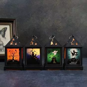 Ретро Хэллоуин Ночной светильник Тыквенный фонарь светодиодный ночник Домашнее украшение для вечеринки Сделай сам свеча лампа pumpkin