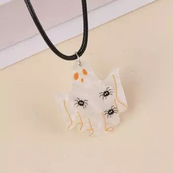 Retro Halloween Themed Necklace Skull Acrylic Necklace Halloween Necklace Pendant Women‘s Gift style 5
