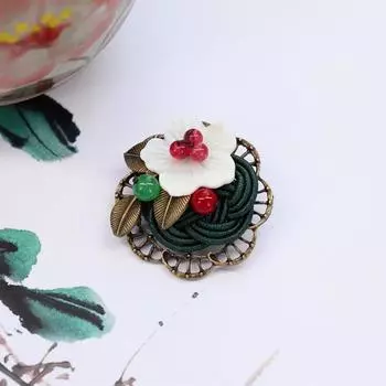 Retro handmade agate shell brooch women s versatile literary and multi-purpose silk scarf cardigan clip hairpin with accessories